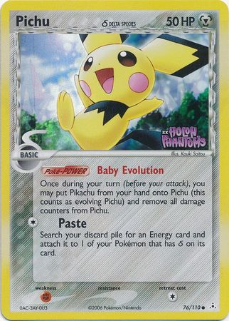 Pokemon | Pichu (76/110) (Delta Species) (Stamped) [EX: Holon Phantoms] | The Nerd Merchant