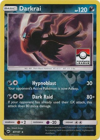 Pokemon | Darkrai (87/147) (League Promo) [Sun & Moon: Burning Shadows] | The Nerd Merchant