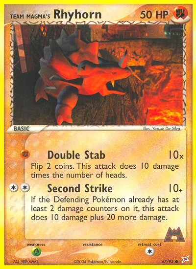 Pokemon | Team Magma's Rhyhorn (67/95) [EX: Team Magma vs Team Aqua] | The Nerd Merchant