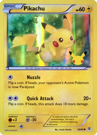 Pokemon | Pikachu (26/83) (20th Anniversary) [XY: Generations] | The Nerd Merchant