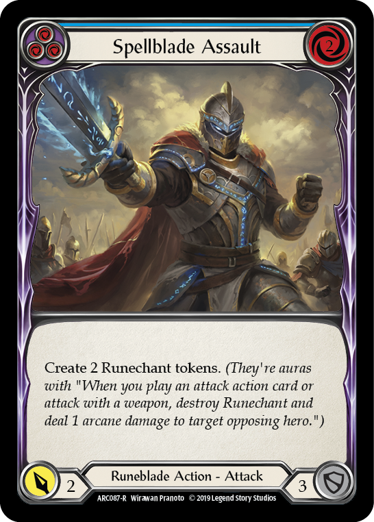 Flesh and Blood TCG | Spellblade Assault (Blue) [ARC087-R] (Arcane Rising)  1st Edition Normal | The Nerd Merchant