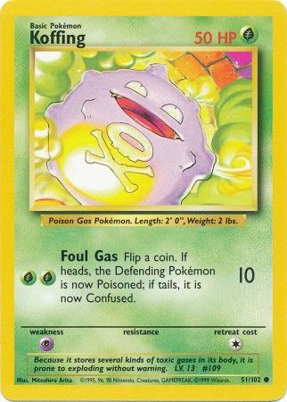 Pokemon | Koffing (51/102) [Base Set Unlimited] | The Nerd Merchant