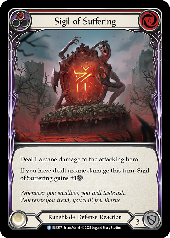 Flesh and Blood TCG | Sigil of Suffering (Red) [ELE227] (Tales of Aria)  1st Edition Rainbow Foil | The Nerd Merchant