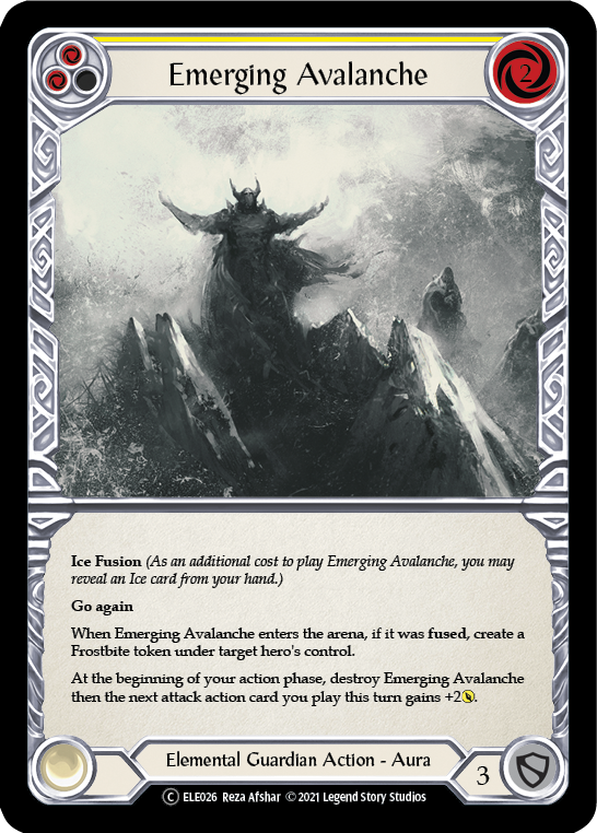 Flesh and Blood TCG | Emerging Avalanche (Yellow) [U-ELE026] (Tales of Aria Unlimited)  Unlimited Rainbow Foil | The Nerd Merchant