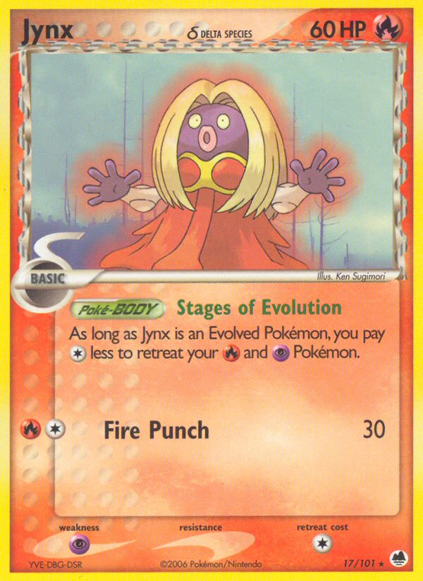 Pokemon | Jynx (17/101) (Delta Species) [EX: Dragon Frontiers] | The Nerd Merchant