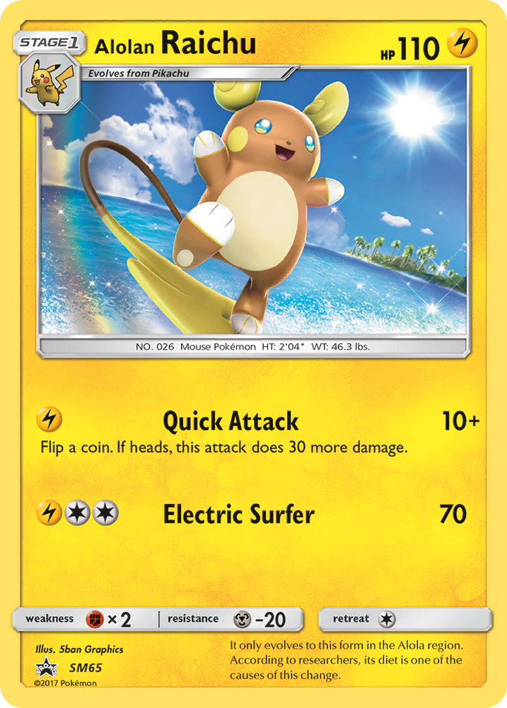 Pokemon | Alolan Raichu (SM65) [Sun & Moon: Black Star Promos] | The Nerd Merchant