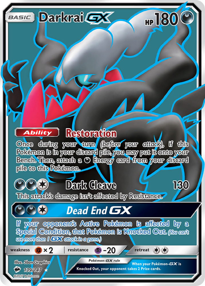Pokemon | Darkrai GX (139/147) [Sun & Moon: Burning Shadows] | The Nerd Merchant