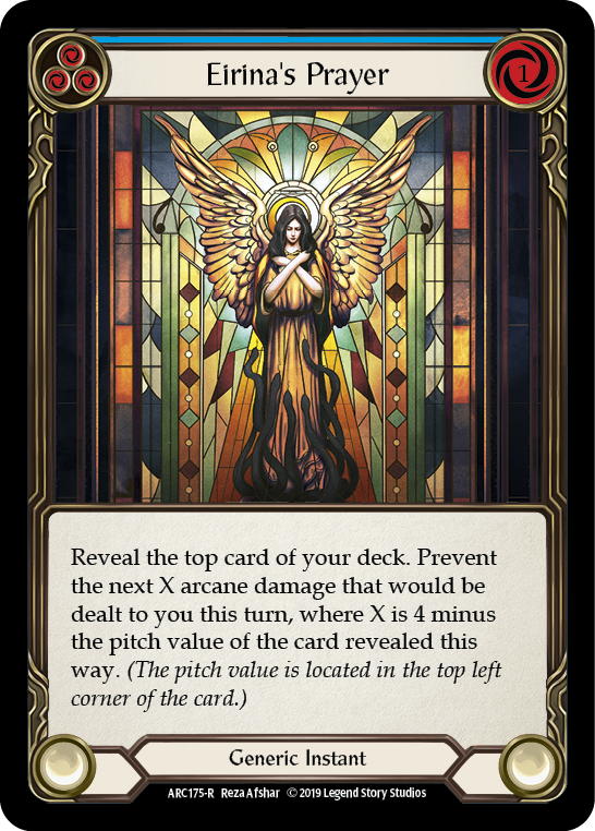 Flesh and Blood TCG | Eirina's Prayer (Blue) [ARC175-R] (Arcane Rising)  1st Edition Normal | The Nerd Merchant