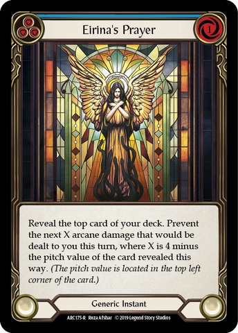 Flesh and Blood TCG | Eirina's Prayer (Blue) [ARC175-R] (Arcane Rising)  1st Edition Normal | The Nerd Merchant
