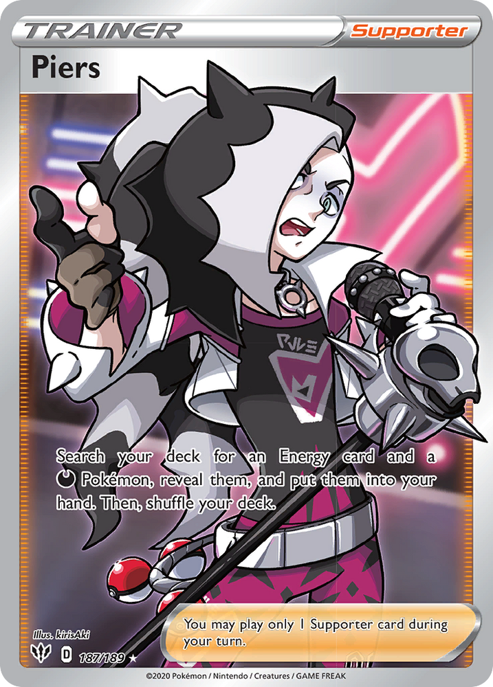 Pokemon | Piers (187/189) [Sword & Shield: Darkness Ablaze] | The Nerd Merchant