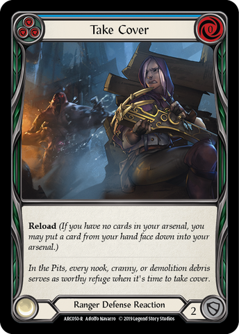 Flesh and Blood TCG | Take Cover (Blue) [ARC050-R] (Arcane Rising)  1st Edition Normal | The Nerd Merchant