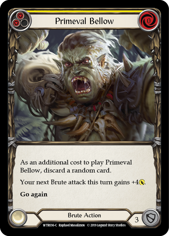 Flesh and Blood TCG | Primeval Bellow (Yellow) [WTR036-C] (Welcome to Rathe)  Alpha Print Normal | The Nerd Merchant