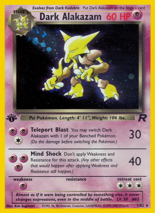 Pokemon | Dark Alakazam (1/82) [Team Rocket 1st Edition] | The Nerd Merchant