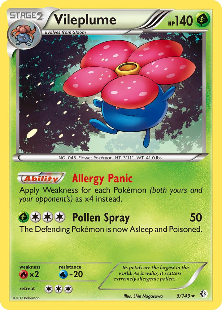 Pokemon | Vileplume (3/149) (Theme Deck Exclusive) [Black & White: Boundaries Crossed] | The Nerd Merchant