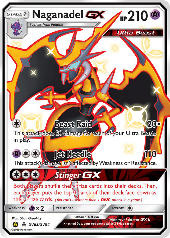 Pokemon | Naganadel GX (SV63/SV94) [Sun & Moon: Hidden Fates - Shiny Vault] | The Nerd Merchant
