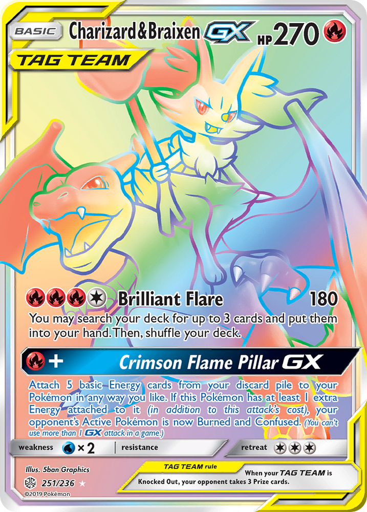 Pokemon| Charizard & Braixen GX (251/236) [Sun & Moon: Cosmic Eclipse] | The Nerd Merchant