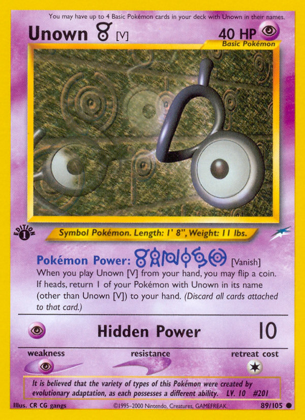 Pokemon | Unown [V] (89/105) [Neo Destiny 1st Edition] | The Nerd Merchant