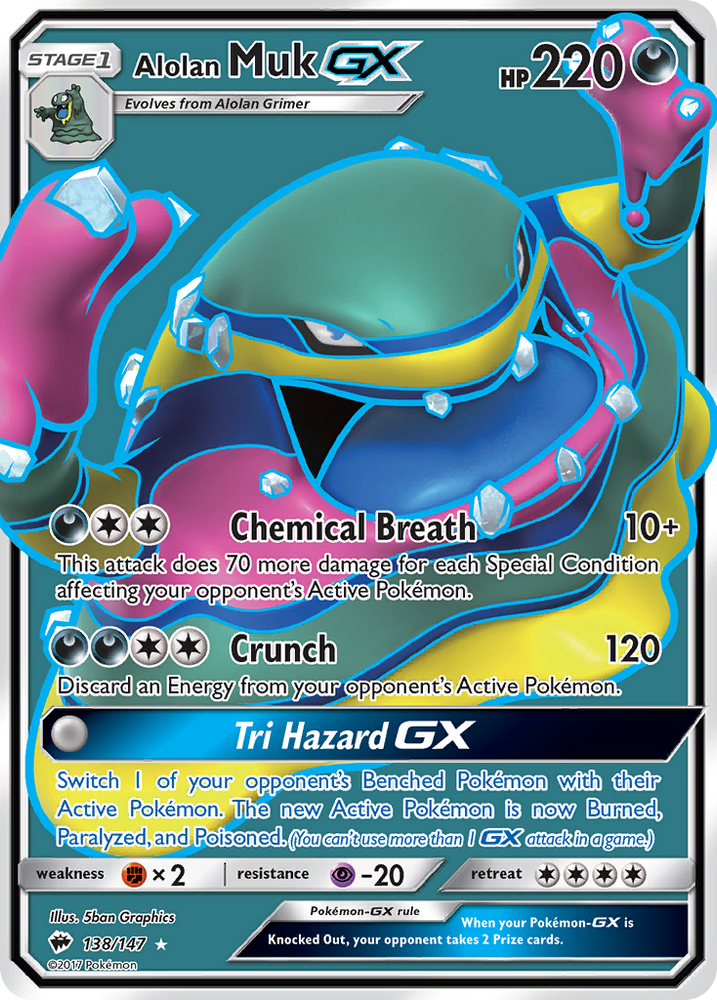 Pokemon | Alolan Muk GX (138/147) [Sun & Moon: Burning Shadows] | The Nerd Merchant