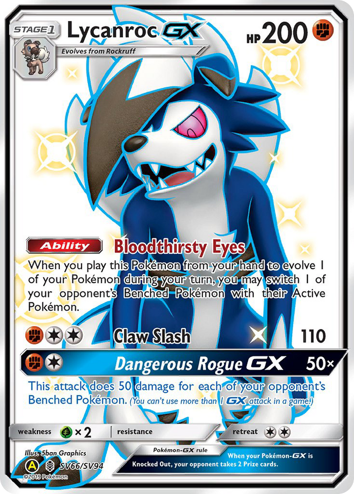 Pokemon | Lycanroc GX (SV66/SV94) [Sun & Moon: Hidden Fates - Shiny Vault] | The Nerd Merchant