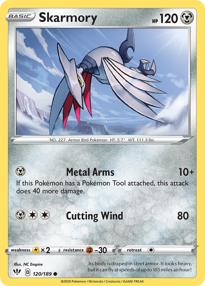 Pokemon | Skarmory (120/189) [Sword & Shield: Darkness Ablaze] | The Nerd Merchant