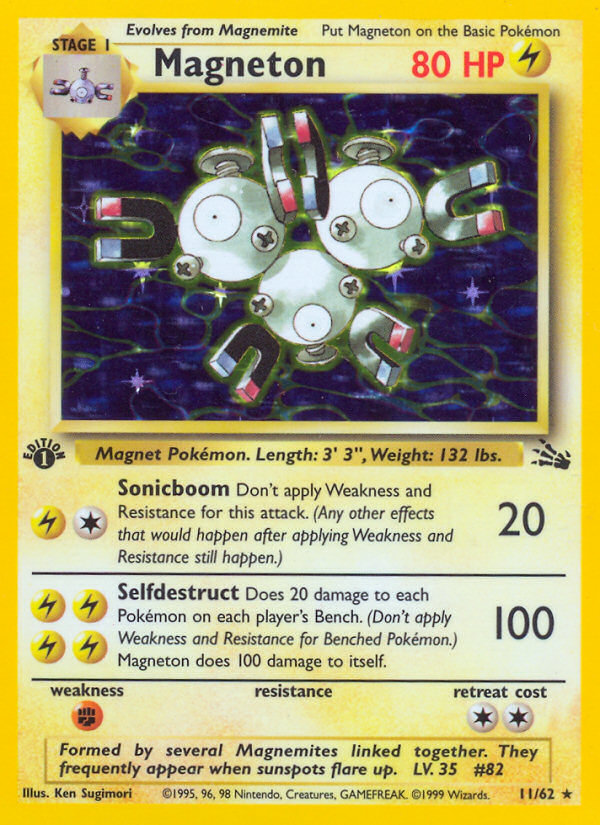 Pokemon | Magneton (11/62) [Fossil 1st Edition] | The Nerd Merchant
