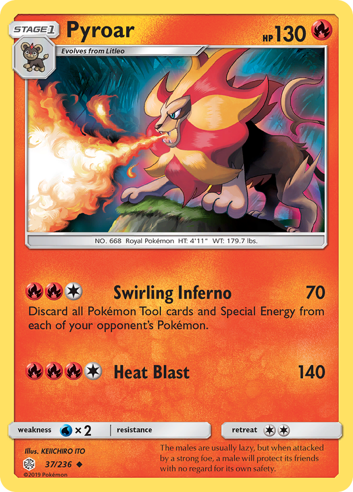 Pokemon| Pyroar (37/236) [Sun & Moon: Cosmic Eclipse] | The Nerd Merchant