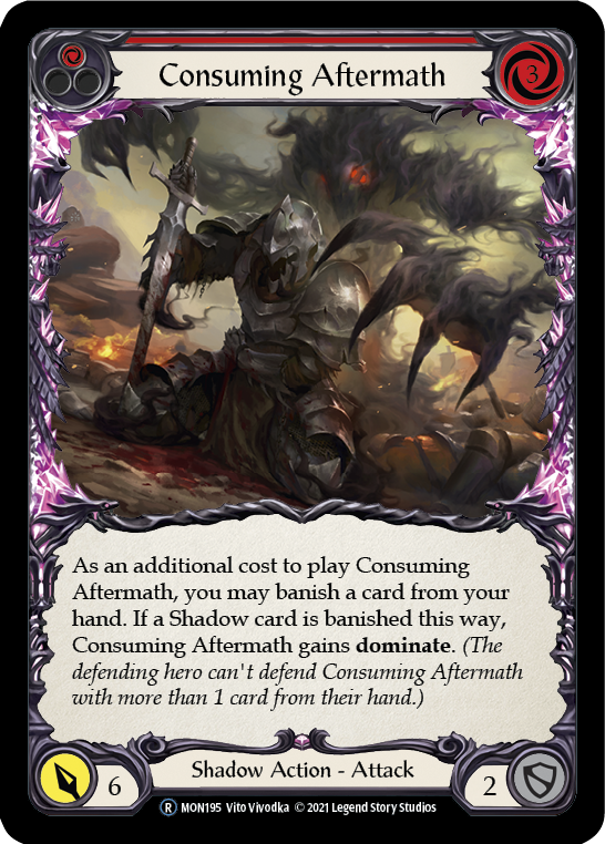 Flesh and Blood TCG | Consuming Aftermath (Red) [U-MON195-RF] (Monarch Unlimited)  Unlimited Rainbow Foil | The Nerd Merchant