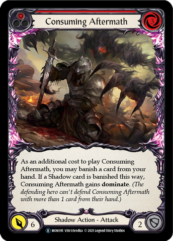 Flesh and Blood TCG | Consuming Aftermath (Red) [U-MON195-RF] (Monarch Unlimited)  Unlimited Rainbow Foil | The Nerd Merchant