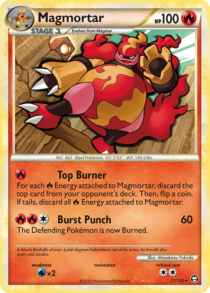 Pokemon | Magmortar (27/102) [HeartGold & SoulSilver: Triumphant] | The Nerd Merchant