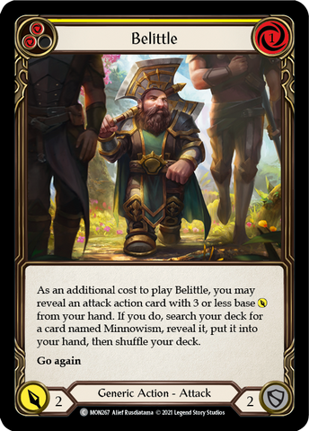 Flesh and Blood TCG | Belittle (Yellow) [MON267-RF] (Monarch)  1st Edition Rainbow Foil | The Nerd Merchant