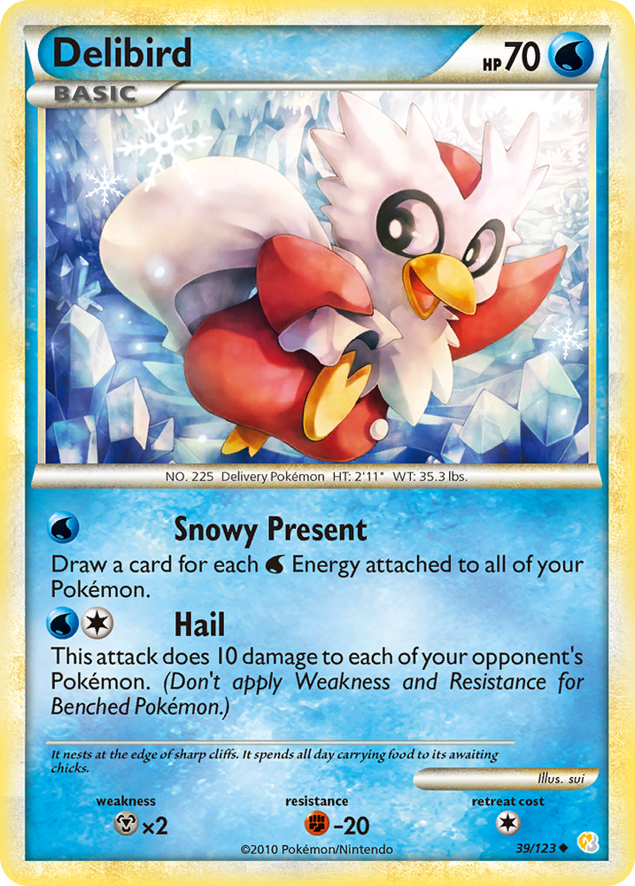 Pokemon | Delibird (39/123) [HeartGold & SoulSilver: Base Set] | The Nerd Merchant