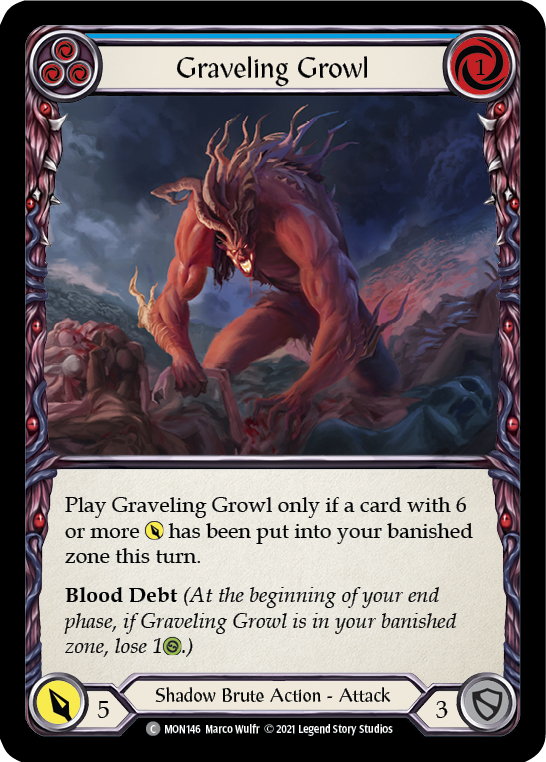Flesh and Blood TCG | Graveling Growl (Blue) [MON146] (Monarch)  1st Edition Normal | The Nerd Merchant