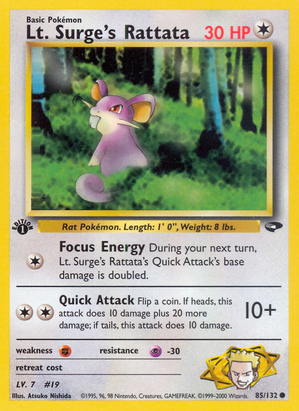 Pokemon | Lt. Surge's Rattata (85/132) [Gym Challenge 1st Edition] | The Nerd Merchant