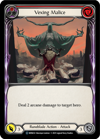 Flesh and Blood TCG | Vexing Malice (Red) [U-MON232-RF] (Monarch Unlimited)  Unlimited Rainbow Foil | The Nerd Merchant