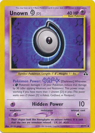 Pokemon | Unown [D] (47/75) [Neo Discovery Unlimited] | The Nerd Merchant