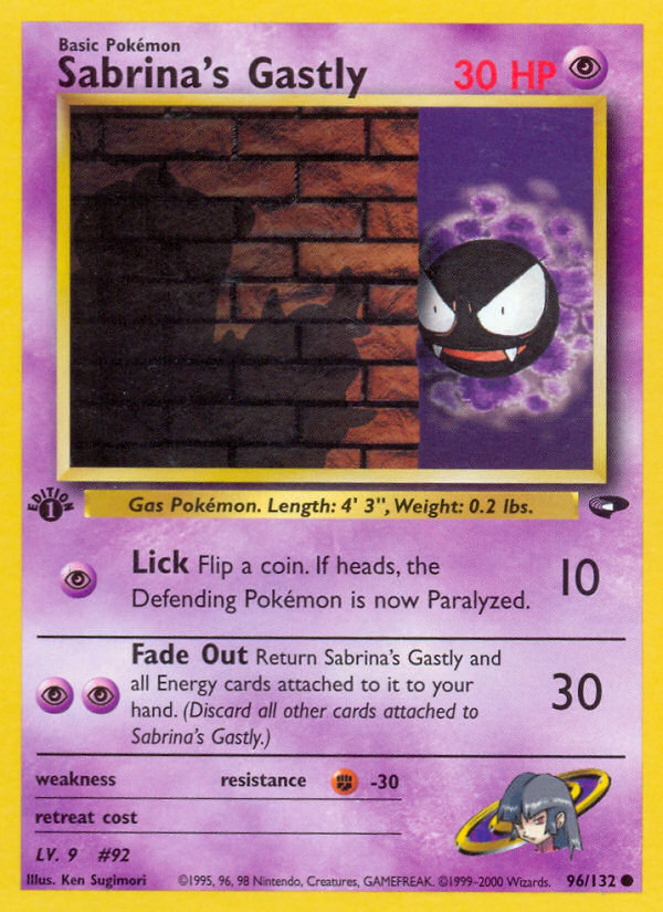 Pokemon | Sabrina's Gastly (96/132) [Gym Challenge 1st Edition] | The Nerd Merchant
