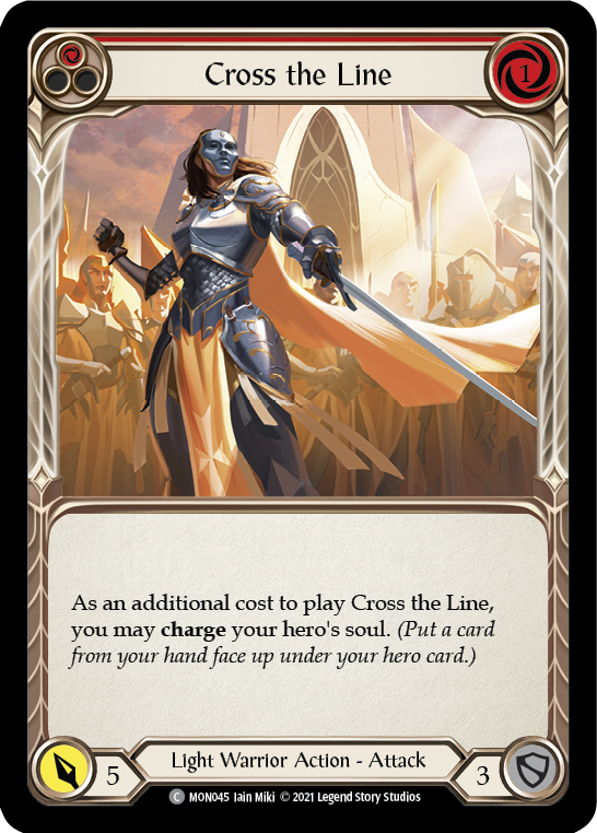 Flesh and Blood TCG | Cross the Line (Red) [MON045] (Monarch)  1st Edition Normal | The Nerd Merchant