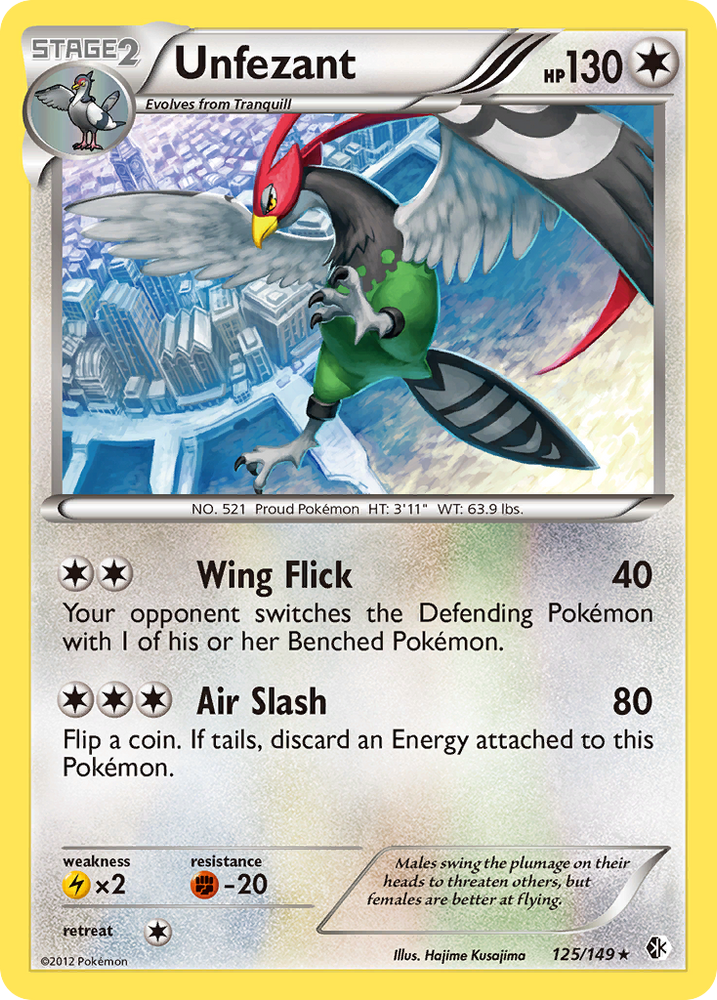 Pokemon | Unfezant (125/149) [Black & White: Boundaries Crossed] | The Nerd Merchant