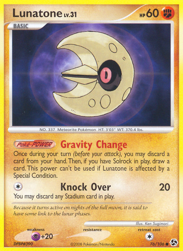 Pokemon | Lunatone (76/106) [Diamond & Pearl: Great Encounters] | The Nerd Merchant