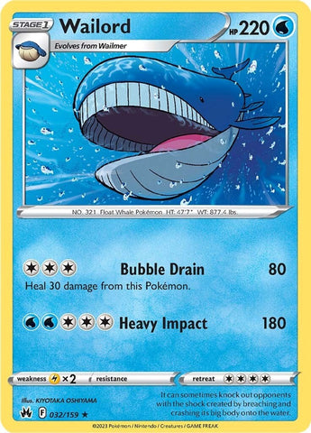 Pokemon | Wailord (032/159) [Sword & Shield: Crown Zenith] | The Nerd Merchant