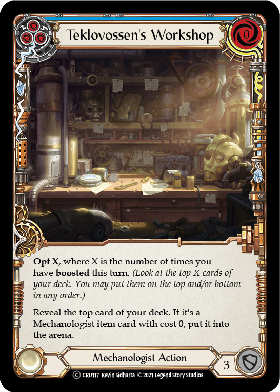 Flesh and Blood TCG | Teklovossen's Workshop (Blue) [U-CRU117] (Crucible of War Unlimited)  Unlimited Rainbow Foil | The Nerd Merchant
