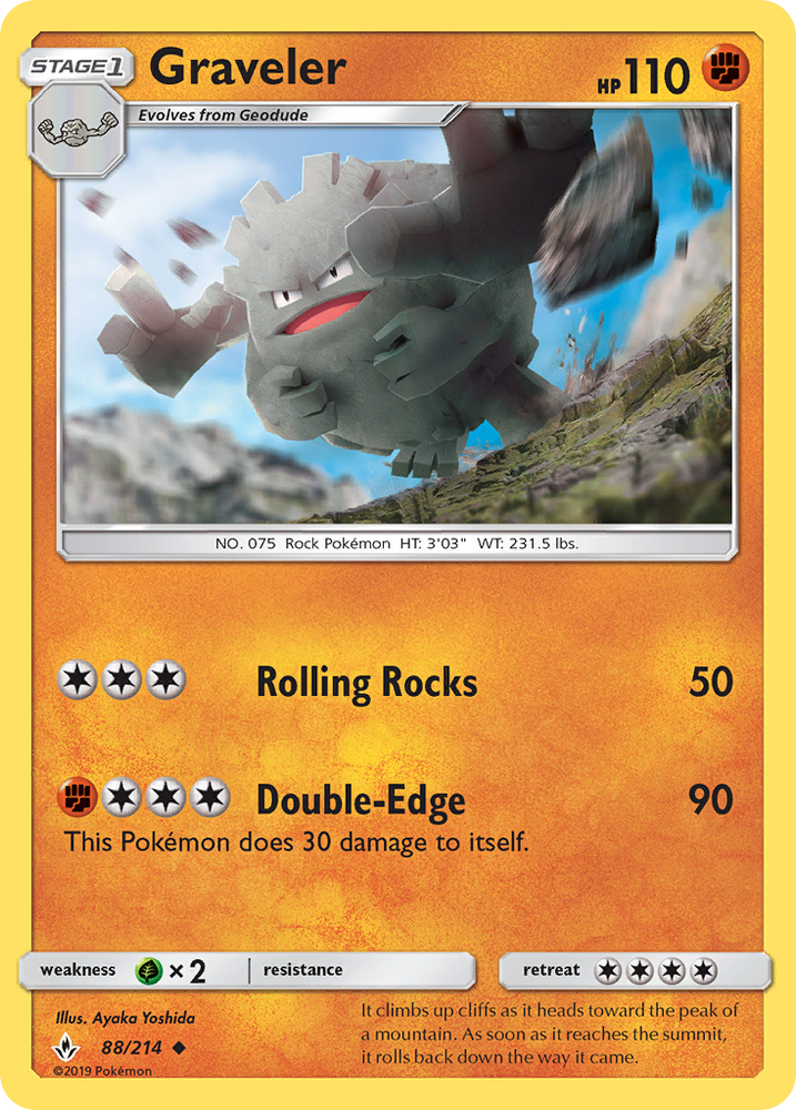Pokemon | Graveler (88/214) [Sun & Moon: Unbroken Bonds] | The Nerd Merchant