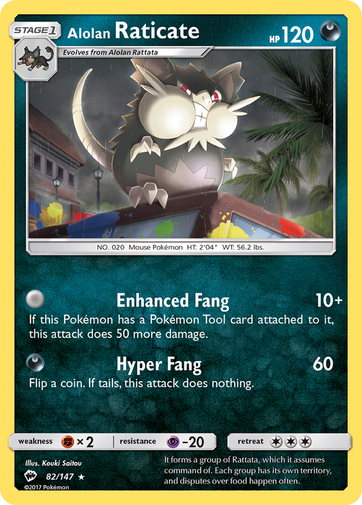 Pokemon | Alolan Raticate (82/147) [Sun & Moon: Burning Shadows] | The Nerd Merchant