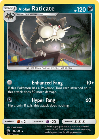 Pokemon | Alolan Raticate (82/147) [Sun & Moon: Burning Shadows] | The Nerd Merchant