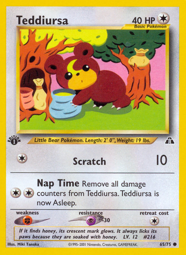 Pokemon | Teddiursa (65/75) [Neo Discovery 1st Edition] | The Nerd Merchant