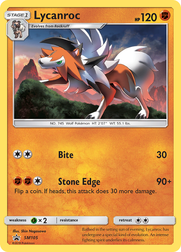 Pokemon | Lycanroc (SM105) [Sun & Moon: Black Star Promos] | The Nerd Merchant