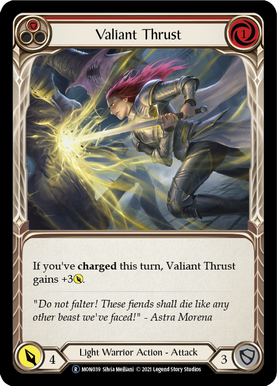 Flesh and Blood TCG | Valiant Thrust (Red) [U-MON039] (Monarch Unlimited)  Unlimited Normal | The Nerd Merchant
