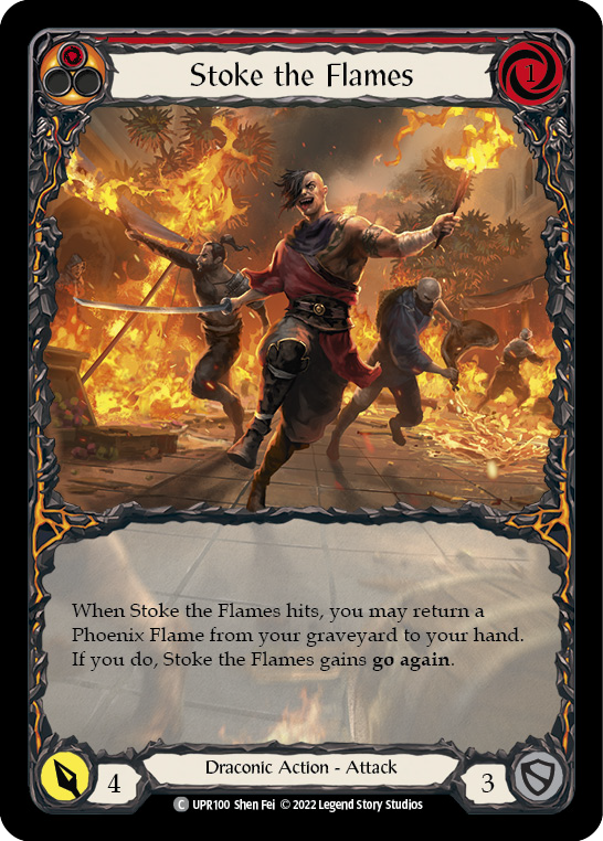 Flesh and Blood TCG | Stoke the Flames (Extended Art) [UPR100] (Uprising)  Rainbow Foil | The Nerd Merchant