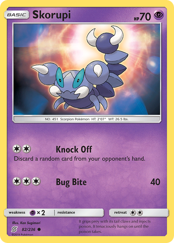Pokemon | Skorupi (82/236) [Sun & Moon: Unified Minds] | The Nerd Merchant