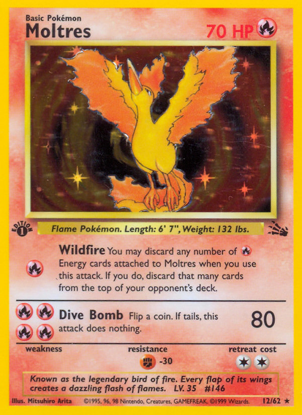 Pokemon | Moltres (12/62) [Fossil 1st Edition] | The Nerd Merchant